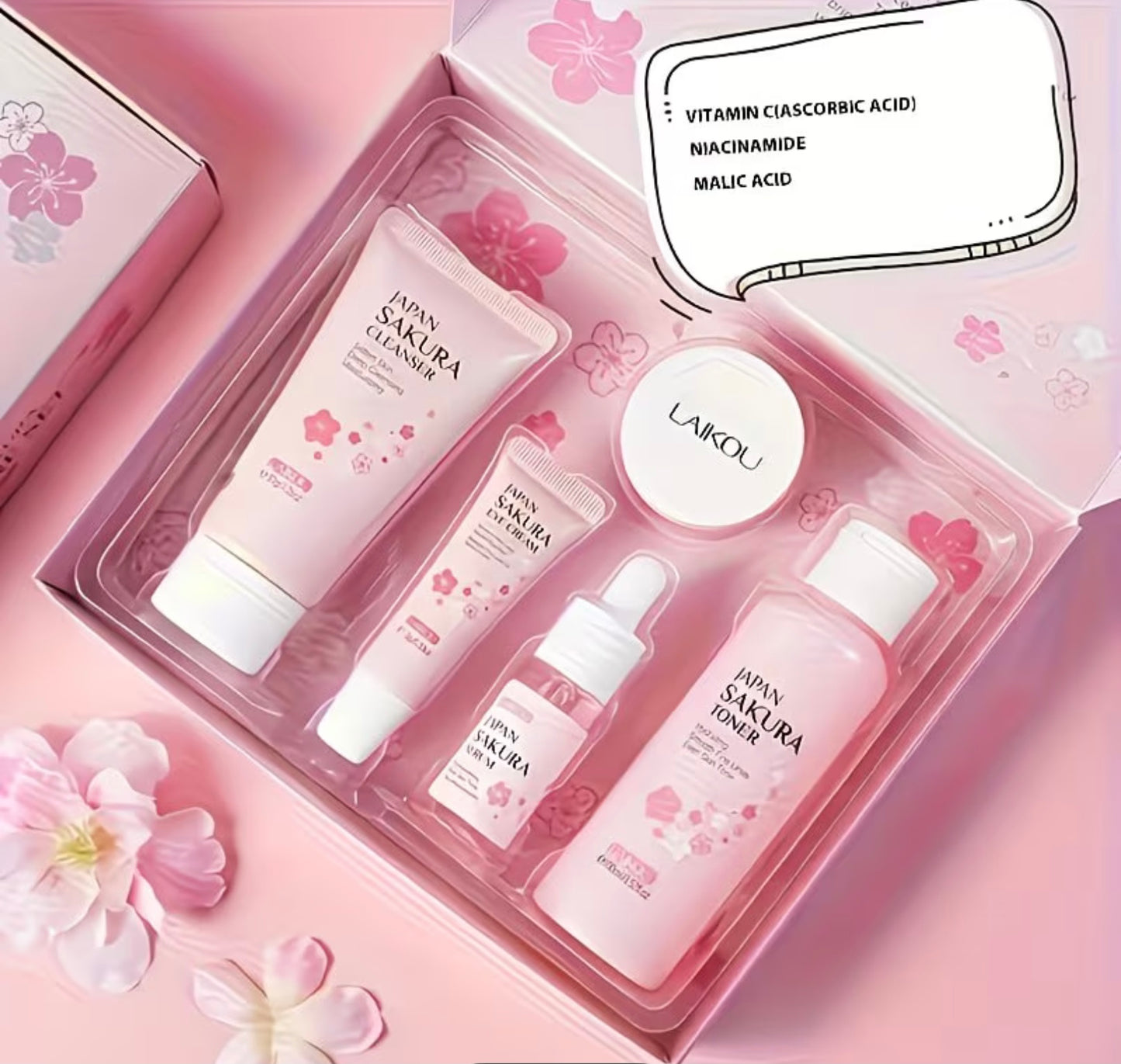 Japanese Sakura 5-Piece Hydrating Skincare Set