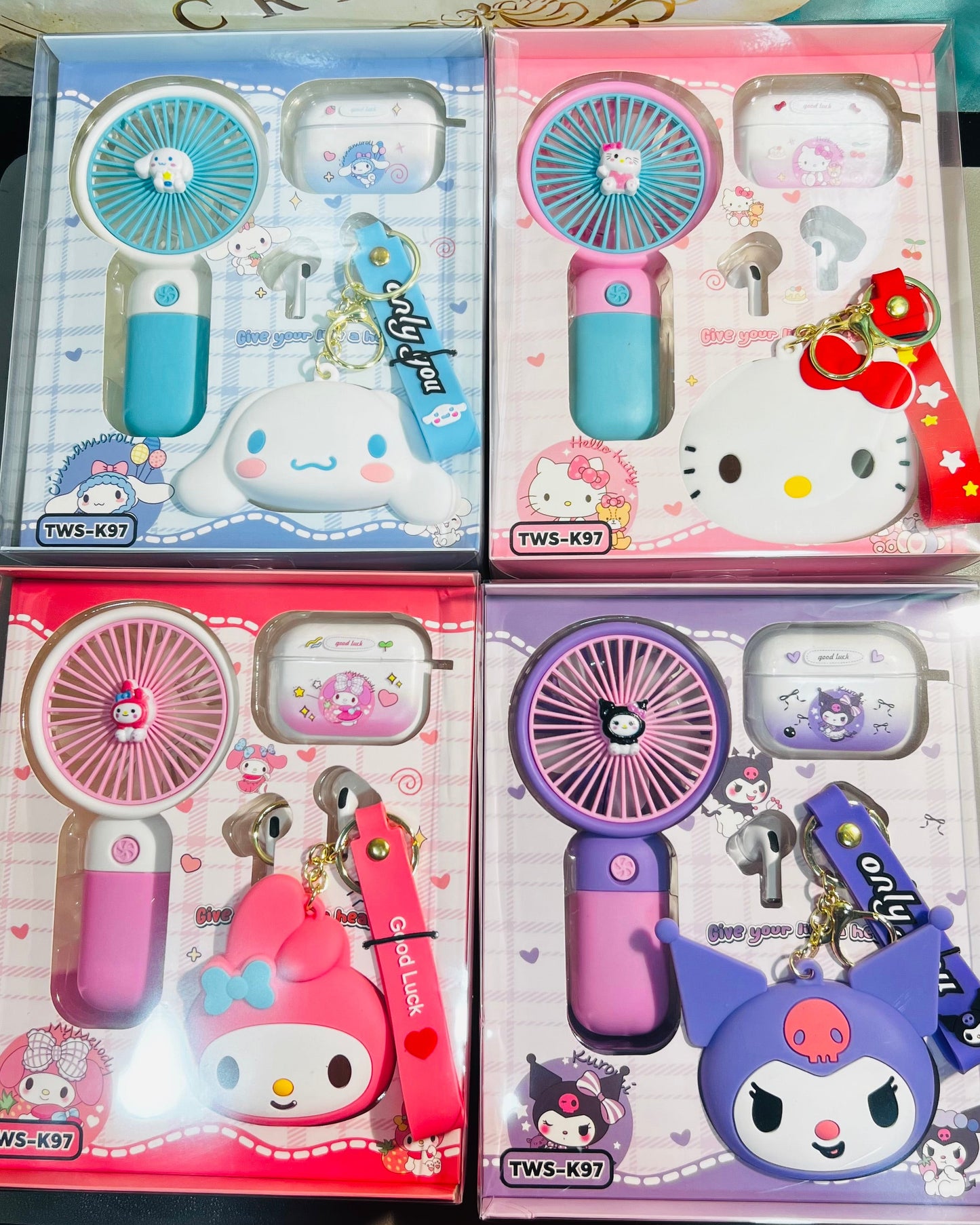 Mini Fan Gift Set – Cute Tech Bundle 🎀💜