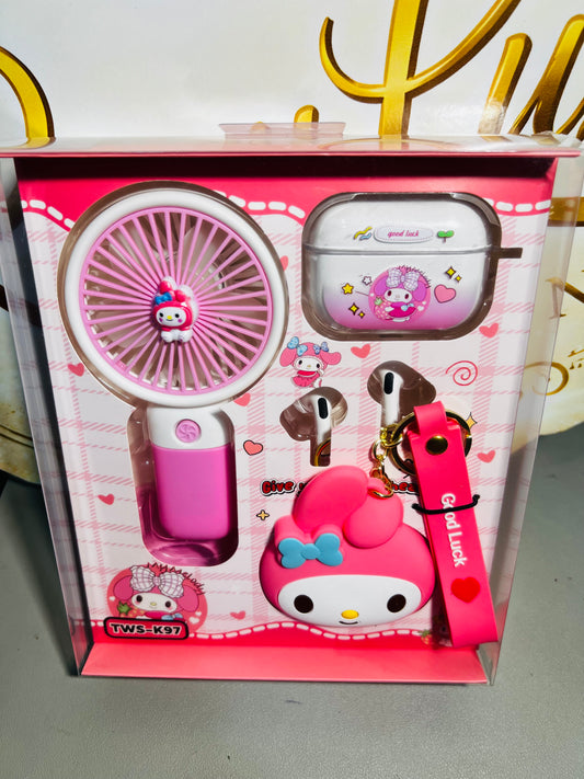 Mini Fan Gift Set – Cute Tech Bundle 🎀💜