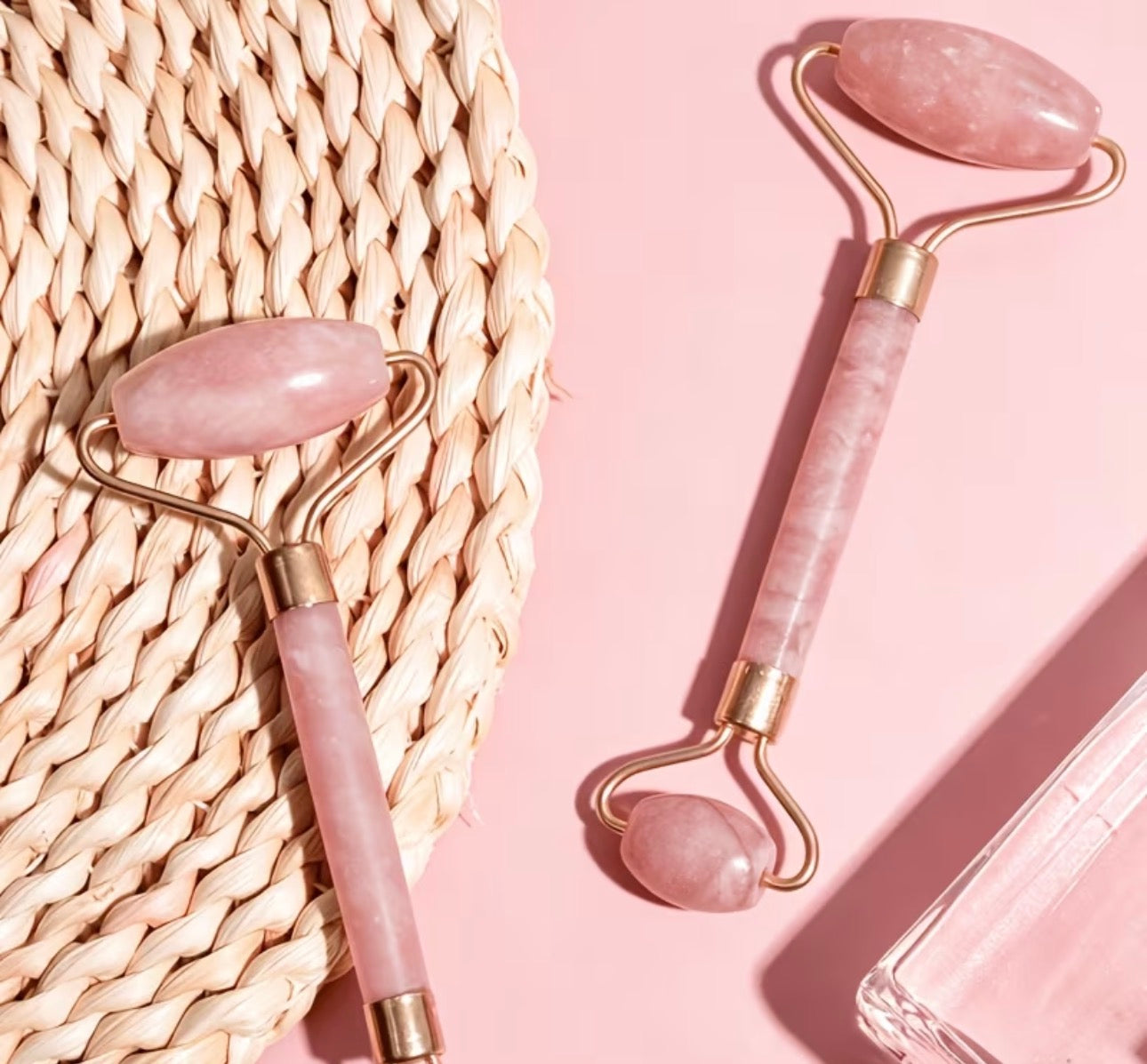 Rose Quartz Facial Roller & Gua Sha Set